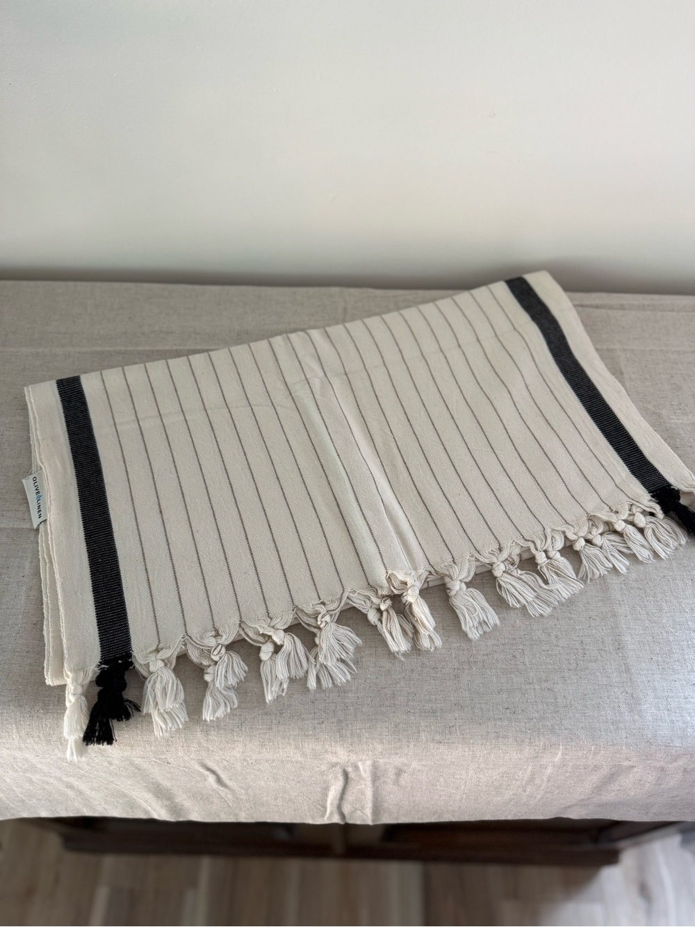 Olive & Linen Table Runner